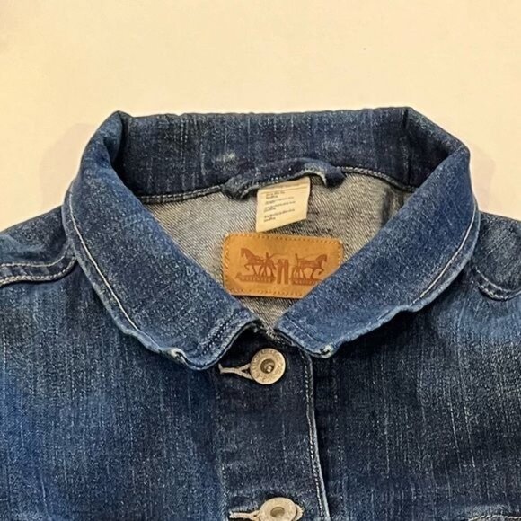Levi’s Kid's Denim Jean Trucker Jacket Size XL 16 Medium Wash Unisex - Picture 9 of 11